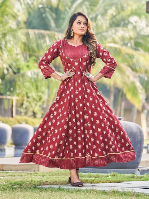 Ankita By Rangjyot Rayon Printed Anarkali Kurtis Wholesale Price In Surat
